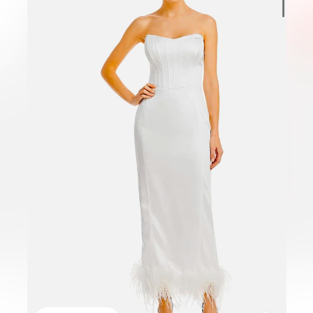 NWT Aqua brand feather bottom dress